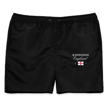 Birmingham England Koordinaten Reise Souvenir - Männer Badeshorts - Schwarz - Vorne - AI Model Male 178 light (178cm)