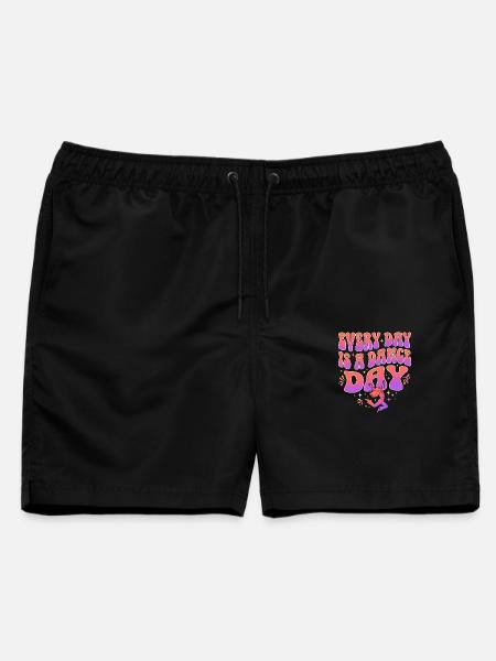 Jeder Tag ist ein Tanztag - Männer Badeshorts - Schwarz