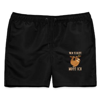 Nen scheiss muss ich - Männer Badeshorts - Schwarz - Vorne - AI Model Male 178 light (178cm)