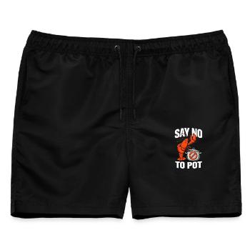 Sag Nein zu Pot Funny Lobster Crawfish Seafood Lover - Männer Badeshorts - Schwarz - Vorne - AI Model Male 178 light (178cm)