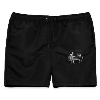 Platon spielt Schach gegen Shadow - Männer Badeshorts - Schwarz - Vorne - AI Model Male 178 light (178cm)