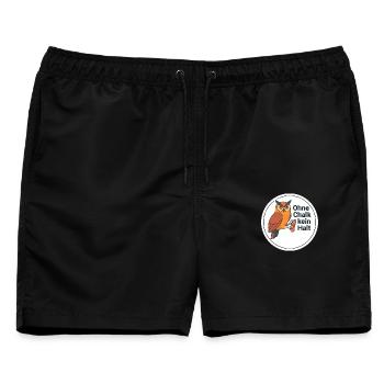 Bouldern Chalk Eule Klettern Shirt - Männer Badeshorts - Schwarz - Vorne - AI Model Male 178 light (178cm)