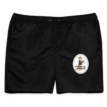 Erdmännchen Triangel Musiker Geschenk - Männer Badeshorts - Schwarz - Vorne - AI Model Male 178 light (178cm)