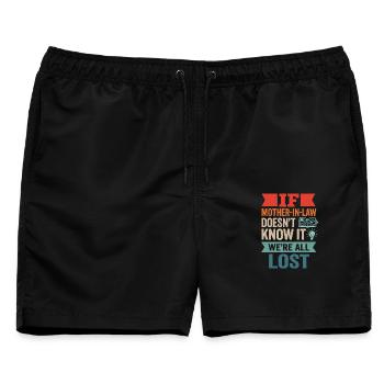  Lieblingskind Schwiegersohn Schwiegertochter - Männer Badeshorts - Schwarz - Vorne - AI Model Male 178 light (178cm)