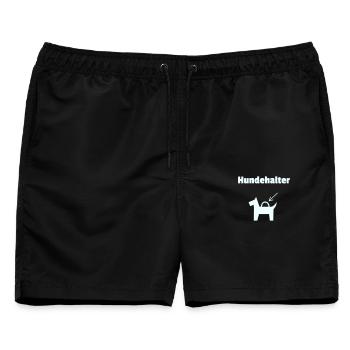 Hundehalter w - Männer Badeshorts - Schwarz - Vorne - AI Model Male 178 light (178cm)