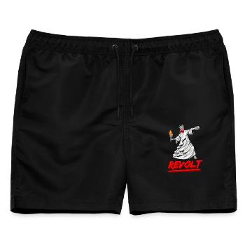 Revolt of Liberty - Männer Badeshorts - Schwarz - Vorne - AI Model Male 178 light (178cm)