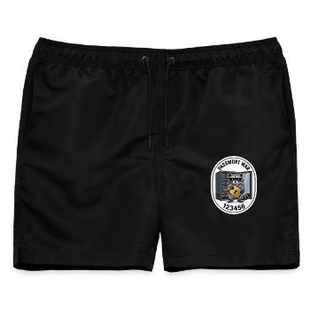 Cybersecurity Waschbär Shir - Männer Badeshorts - Schwarz - Vorne - AI Model Male 178 light (178cm)