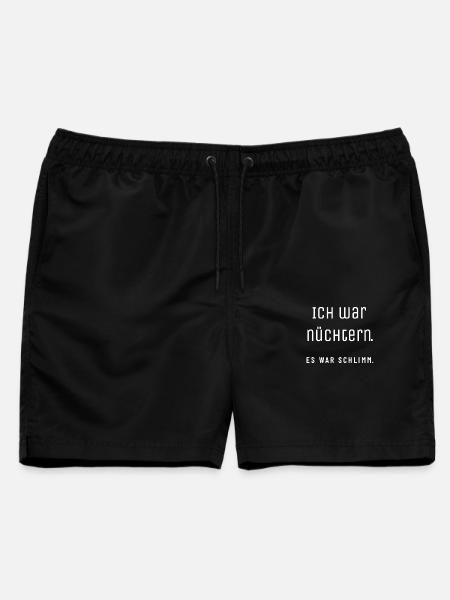 Ich war nüchtern. Es war schlimm. | Wortwitz - Männer Badeshorts - Schwarz