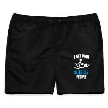 I get paid Physiotherapie Physio Physiotherapeut - Männer Badeshorts - Schwarz - Vorne - AI Model Male 178 light (178cm)