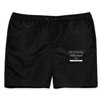 Den Haag Niederlande Souvenir Reise minimalistisch - Männer Badeshorts - Schwarz - Vorne - AI Model Male 178 light (178cm)