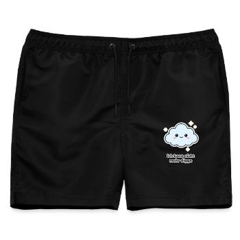 ich kann nicht mehr digga – Wolke Meme - Männer Badeshorts - Schwarz - Vorne - AI Model Male 178 light (178cm)
