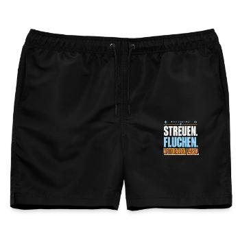 Winterdienst Streuen Fluchen - Männer Badeshorts - Schwarz - Vorne - AI Model Male 178 light (178cm)