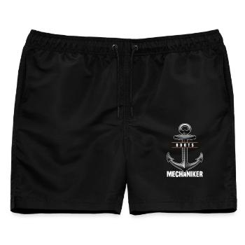 Bootsmechaniker - Männer Badeshorts - Schwarz - Vorne - AI Model Male 178 light (178cm)