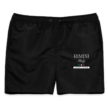 Rimini Italien Souvenir – Reise minimalistisch - Männer Badeshorts - Schwarz - Vorne - AI Model Male 178 light (178cm)