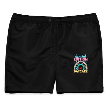 Tagesmutter Special Edition Daycare Nanny - Männer Badeshorts - Schwarz - Vorne - AI Model Male 178 light (178cm)