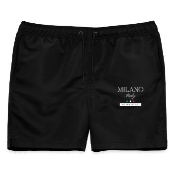 Mailand Italien Souvenir – Reise minimalistisch - Männer Badeshorts - Schwarz - Vorne - AI Model Male 178 light (178cm)