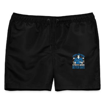  I Work Long Hours So Patients Can Have Better - Männer Badeshorts - Schwarz - Vorne - AI Model Male 178 light (178cm)