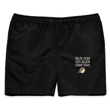  Heute Zeige Ich Allen Einen Vogel Niedlicher - Männer Badeshorts - Schwarz - Vorne - AI Model Male 178 light (178cm)