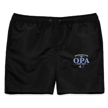 Befördert zum Opa 2027 Schwangerschaftsankündigung - Männer Badeshorts - Schwarz - Vorne - AI Model Male 178 light (178cm)