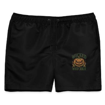 Wicked Watcher Pumpkin Design - Männer Badeshorts - Schwarz - Vorne - AI Model Male 178 light (178cm)