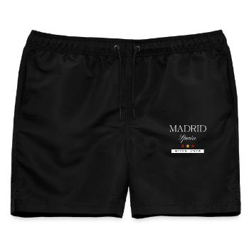 Madrid Spanien Souvenir – Reise minimalistisch - Männer Badeshorts - Schwarz - Vorne - AI Model Male 178 light (178cm)
