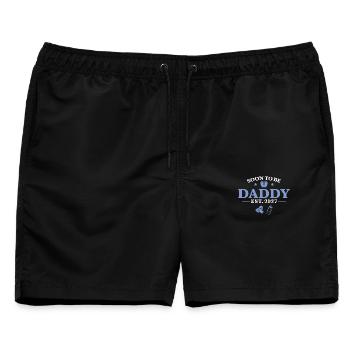 Soon to be Daddy 2027 Pregnancy Reveal - Männer Badeshorts - Schwarz - Vorne - AI Model Male 178 light (178cm)