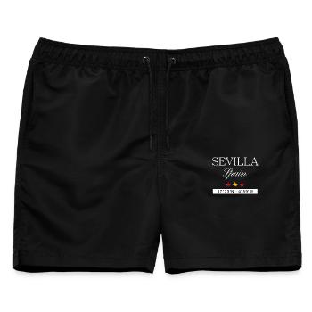 Sevilla Spanien Souvenir – Reise minimalistisch - Männer Badeshorts - Schwarz - Vorne - AI Model Male 178 light (178cm)