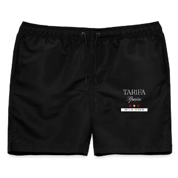 Tarifa Spanien Souvenir – Reise minimalistisch - Männer Badeshorts - Schwarz - Vorne - AI Model Male 178 light (178cm)