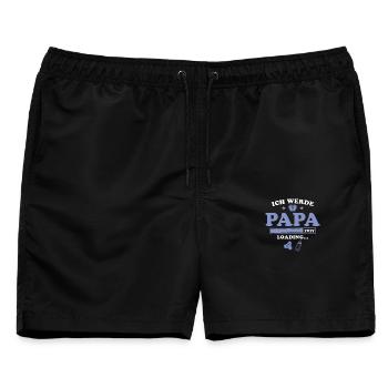 Ich werde Papa 2027 loading - Männer Badeshorts - Schwarz - Vorne - AI Model Male 178 light (178cm)