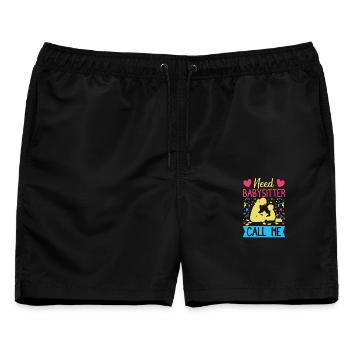 Daycare Need Babysitter Call Me Nanny - Männer Badeshorts - Schwarz - Vorne - AI Model Male 178 light (178cm)