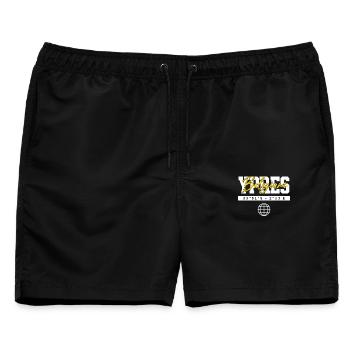 Ypern Belgien Koordinaten Reise Souvenir - Männer Badeshorts - Schwarz - Vorne - AI Model Male 178 light (178cm)