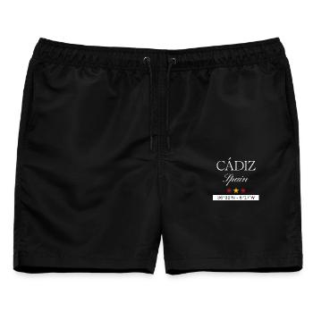 Cádiz Spanien Souvenir – Reise minimalistisch - Männer Badeshorts - Schwarz - Vorne - AI Model Male 178 light (178cm)