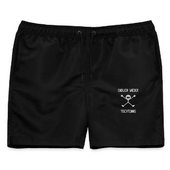 Endlich wieder Tischtennis Tischtennisspieler - Männer Badeshorts - Schwarz - Vorne - AI Model Male 178 light (178cm)