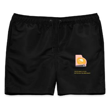 40. Lebensjahr erreicht und Waschbierbauch, lustig - Männer Badeshorts - Schwarz - Vorne - AI Model Male 178 light (178cm)