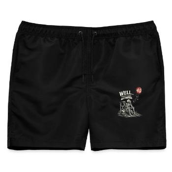 50 Geburtstag Skelett Schwarzer Humor Geschenkidee - Männer Badeshorts - Schwarz - Vorne - AI Model Male 178 light (178cm)