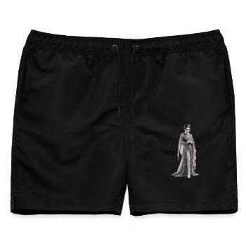 tödlicher Blick - Männer Badeshorts - Schwarz - Vorne - AI Model Male 178 light (178cm)