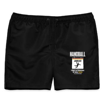 Januar gehört dem Handball – Deutschland Fan - Männer Badeshorts - Schwarz - Vorne - AI Model Male 178 light (178cm)