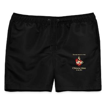 Du hast mich bei einem sehr chinesischen Zeitdrachen getroffen - Männer Badeshorts - Schwarz - Vorne - AI Model Male 178 light (178cm)
