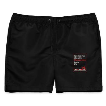 Du hast mich bei einem sehr chinesischen Zeitdrachen getroffen - Männer Badeshorts - Schwarz - Vorne - AI Model Male 178 light (178cm)