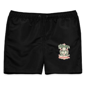 Hebamme Hand und Fuß - Männer Badeshorts - Schwarz - Vorne - AI Model Male 178 light (178cm)