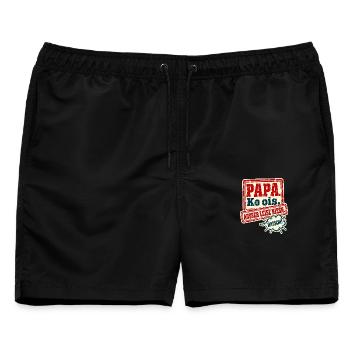 Papa Ko ois Außer leise niesn - Männer Badeshorts - Schwarz - Vorne - AI Model Male 178 light (178cm)