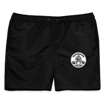 Exorzismus Kreuzheben Powerlifter Workout - Männer Badeshorts - Schwarz - Vorne - AI Model Male 178 light (178cm)