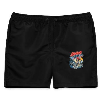Stolzer Radfahrer Geschenkidee - Männer Badeshorts - Schwarz - Vorne - AI Model Male 178 light (178cm)