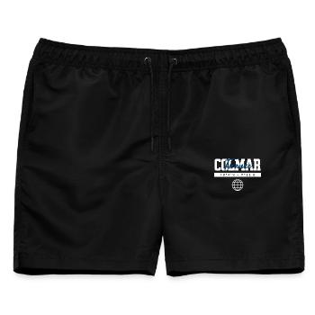 Colmar Frankreich Koordinaten Reise Souvenir - Männer Badeshorts - Schwarz - Vorne - AI Model Male 178 light (178cm)