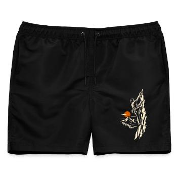 Klippenklettern – Klettern und Bergsteigen - Männer Badeshorts - Schwarz - Vorne - AI Model Male 178 light (178cm)