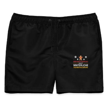Weihnachtsspeck? Winterliche Thermoisolierung - Männer Badeshorts - Schwarz - Vorne - AI Model Male 178 light (178cm)