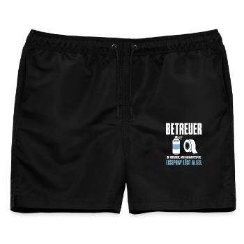 Betreuer Shirt – Repariere, was ihr kaputtspielt - Männer Badeshorts - Schwarz - Vorne - AI Model Male 178 light (178cm)