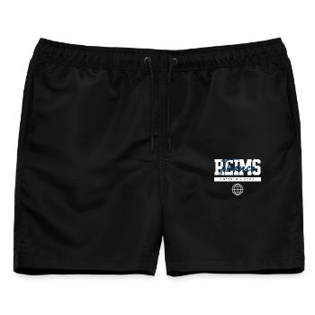 Reims Frankreich Koordinaten Reise Souvenir - Männer Badeshorts - Schwarz - Vorne - AI Model Male 178 light (178cm)