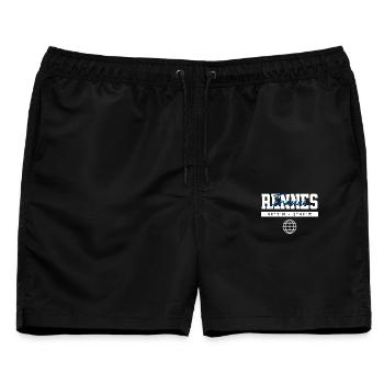 Rennes Frankreich Koordinaten Reise Souvenir - Männer Badeshorts - Schwarz - Vorne - AI Model Male 178 light (178cm)