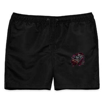Gothic Schlangenbuch mit Rosen - Männer Badeshorts - Schwarz - Vorne - AI Model Male 178 light (178cm)